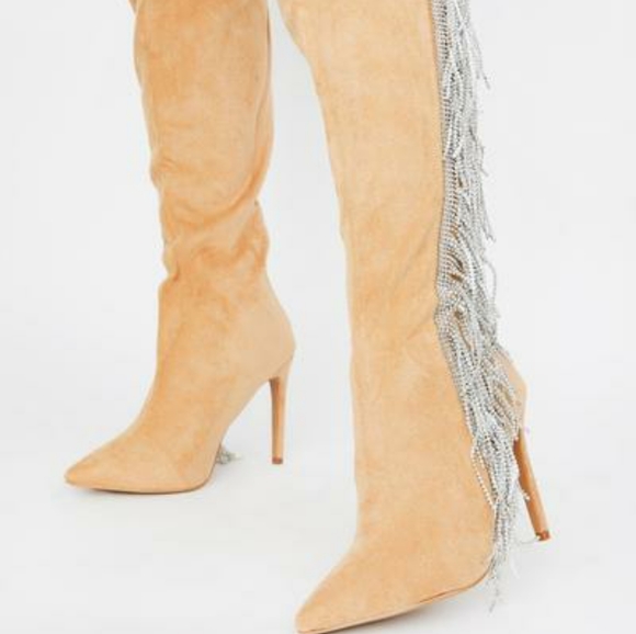 beige thigh boots